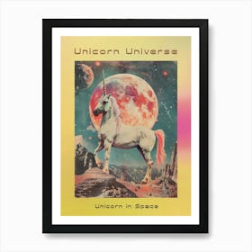 Pastel Unicorn In Space Retro Collage 1 Poster Poster