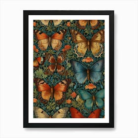 William Morris Butterflies And Flowers 2 Art Print