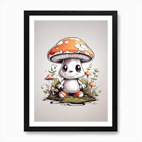 Default Design Tshirt Graphic Cute Cartoon Of A Mushroom Full 2 F77dadc5 3a20 460d A679 80c115c7bacc 1 Art Print