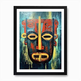 Ritual Rhythms; African Tribal Mask Dance Art Print