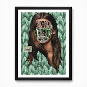 Cactus natural girl Art Print