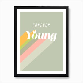 Forever Young Retro Stone Art Print