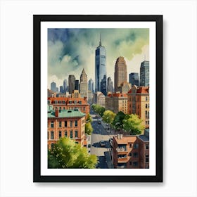 New York City Watercolor Painting Art Print