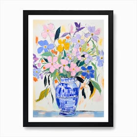 Flower Painting Fauvist Style Periwinkle 2 Art Print