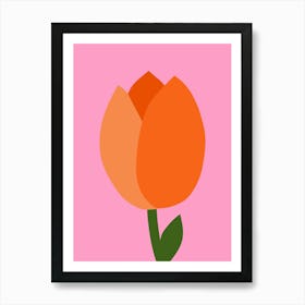 Tulip Pink And Orange Art Print