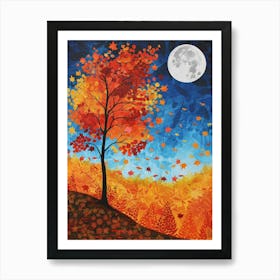 Autumn Leaves On A Tree Art Print