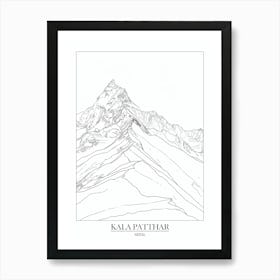 Kala Patthar Nepal Line Drawing 8 Poster Art Print