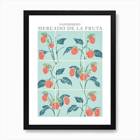 Mercado De La Fruta Raspberries Illustration 3 Poster Art Print