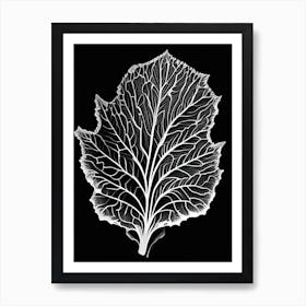 Wild Lettuce Leaf Linocut 5 Art Print