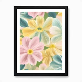 Anemone Pastel Floral 3 Flower Art Print