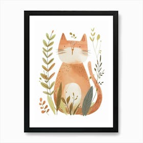 Cymric Cat Clipart Illustration 5 Art Print