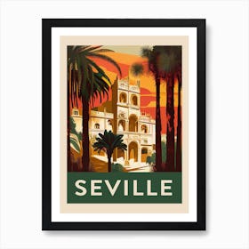 Seville Retro Travel Poster Art Print