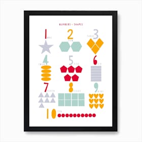 Numbers And Shapes Art Print