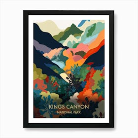Kings Canyon National Park Travel Poster Matisse Style 1 Art Print