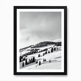 Sankt Johann In Tirol, Austria Black And White Skiing Poster Poster