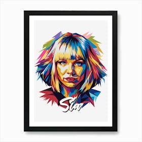 Sia 03 Portrait Music Icon WPAP Pop Art Style Art Print