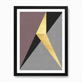 Golden geometric stroke 5 Art Print