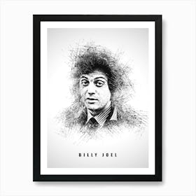 Billy Joel Rapper Sketch Art Print