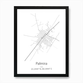 Palmira,Cuba Minimalist Map Art Print