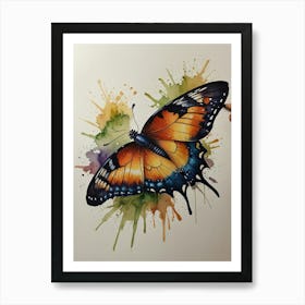 Butterfly Watercolor Painting Art Print