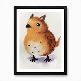 A Chick Watercolour Childrens Drawing 1watercolour Art Print