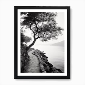 Korcula, Croatia, Black And White Old Photo 2 Art Print