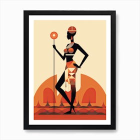 African Tribe's Minimalist Journey Art Print