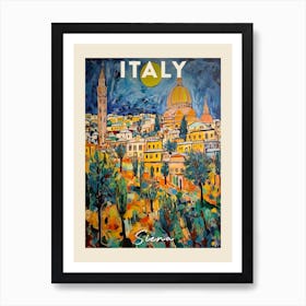 Siena Italy 2 Fauvist Painting Travel Poster Poster