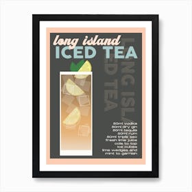 Brown Long Island Iced Tea Cocktail Art Print