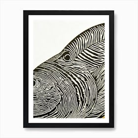 Driftfish Linocut Art Print