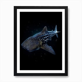  A Whale Shark Surrounded In Black Space 1 Art Print