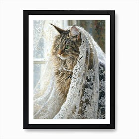 Cat In Lace Art Print