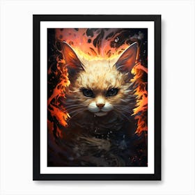 Fire Cat Art Print