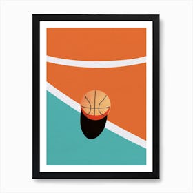 Minimal art Vintage Basketball Court Art Print