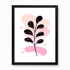 Modern Pink Plant Art Print