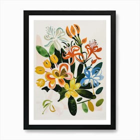 Painted Florals Honeysuckle 2 Art Print