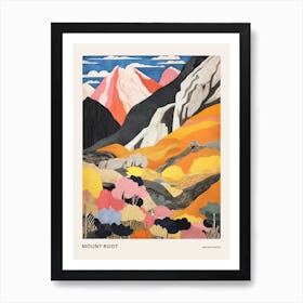 Mount Root United States Colourful Mountain Illustration Poster Art Print