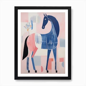 Playful Illustration Of Horse For Kids Room 4 Art Print