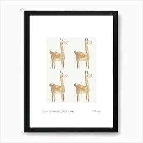 Cute Animals Collection Llama 3 Art Print