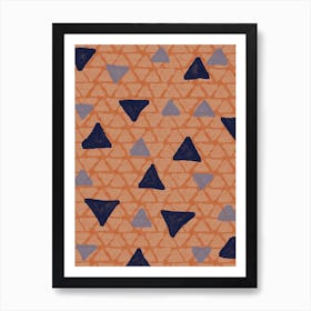 Orange Triangles Art Print
