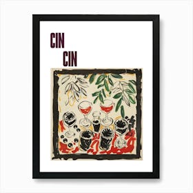 Cin Cin Poster Table With Wine Matisse Style 8 Art Print