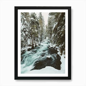 Pacific Northwest Winter River Art Print