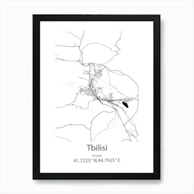 Tbilisi,Georgia Minimalist Map Poster