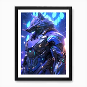 Cyber Wolf Art Print