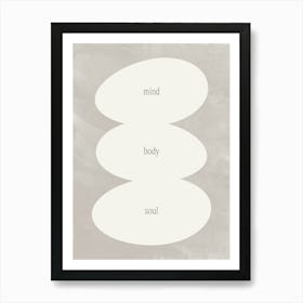 Mind Body and Soul Abstract Organic Shapes in Taupe Gray Art Print