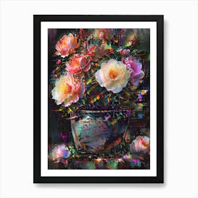 Roses In A Pot Art Print