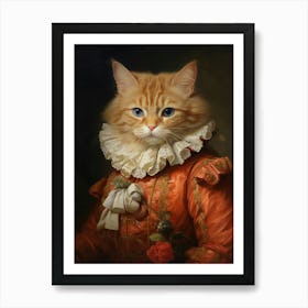 Ginger Cat With Ruffled Collar 4 Art Print