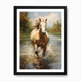 Horse Running Oil Painting Style 2 Art Print