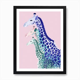 Giraffes in Pink Art Print