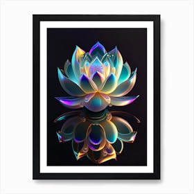 Double Lotus Holographic 2 Art Print